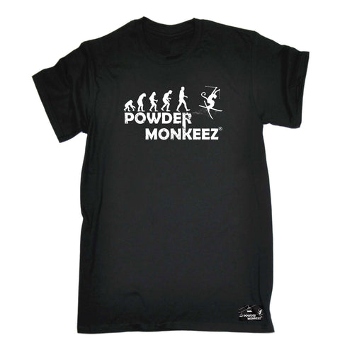 Pm Powder Monkeez Evolution - Mens Funny T-Shirt Tshirts