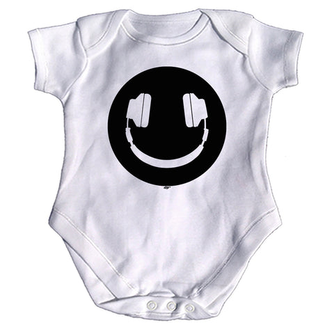 123t Funny Babygrow - Headphone Dj Smile - Baby Jumpsuit Romper Pajamas