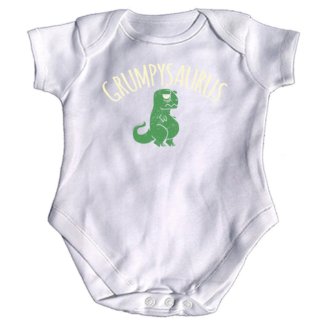123t Funny Babygrow - Grumpysaurus Dinosaur - Baby Jumpsuit Romper Pajamas