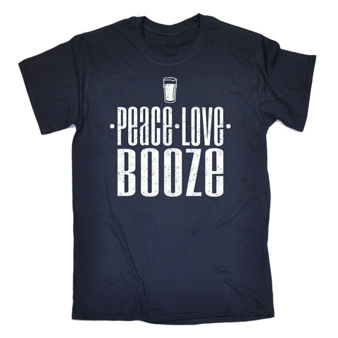 123t Men's Peace Love Booze Funny T-Shirt