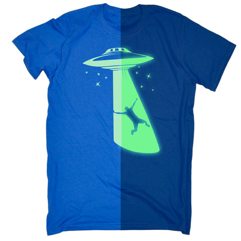 123t Men's Glow In The Dark UFO Spaceship Funny T-Shirt
