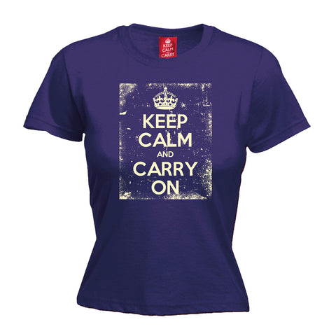 Women's Official Keep Calm And Carry On ... Distressed T-Shirt