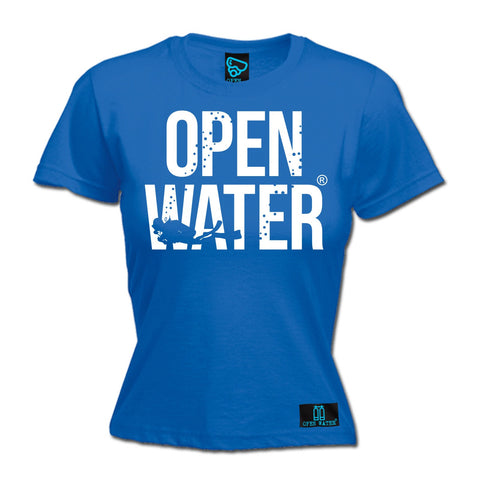 Open Water Women's Diver Bold Text Design Scuba Diving T-Shirt