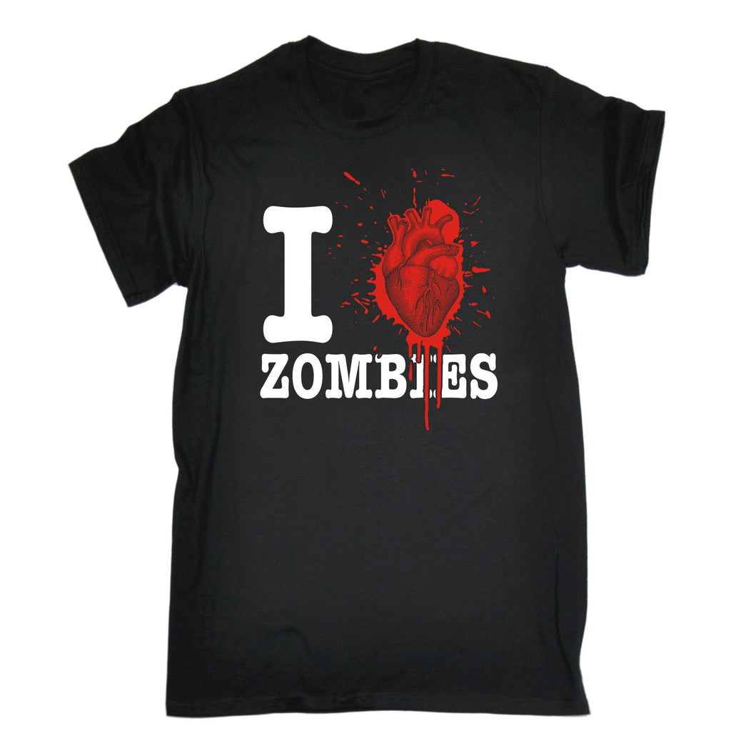 123t Men's I Heart Zombies Blood Splattered Heart Design Funny T-Shirt