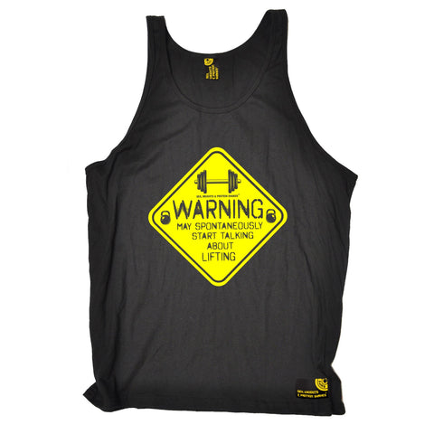 SWPS Warning Start Talking About Lifting Sex Weights And Protein Shakes Gym Vest Top