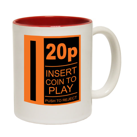 123t 20p Insert Coin To Play Funny Mug, 123t Mugs