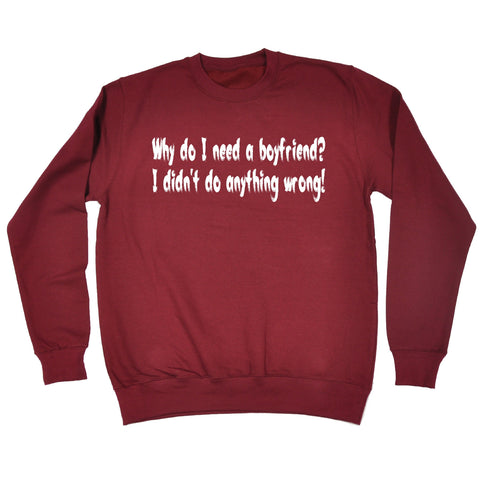 123t Why Do I Need A Boyfriend I Didn't Do Anything Wrong Funny Sweatshirt