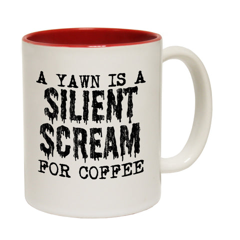 123t A Yawn Is A Silent Scream For Coffee Funny Mug - 123t clothing gifts presents